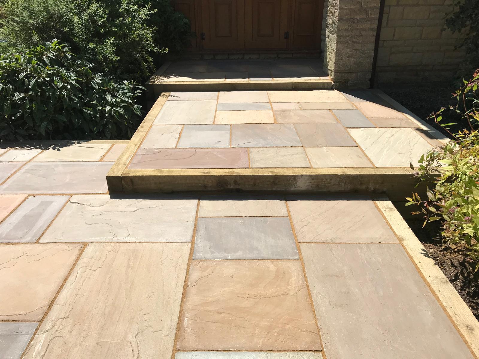 Indian sandstone patio laid by JRB Block Paving in Swindon